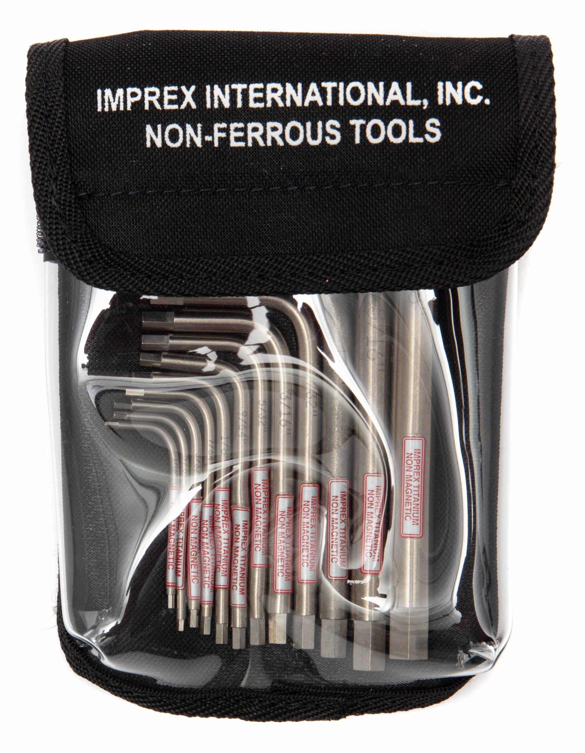 Titanium non-magnetic imperial (inch) hex (Allen) key kit small version