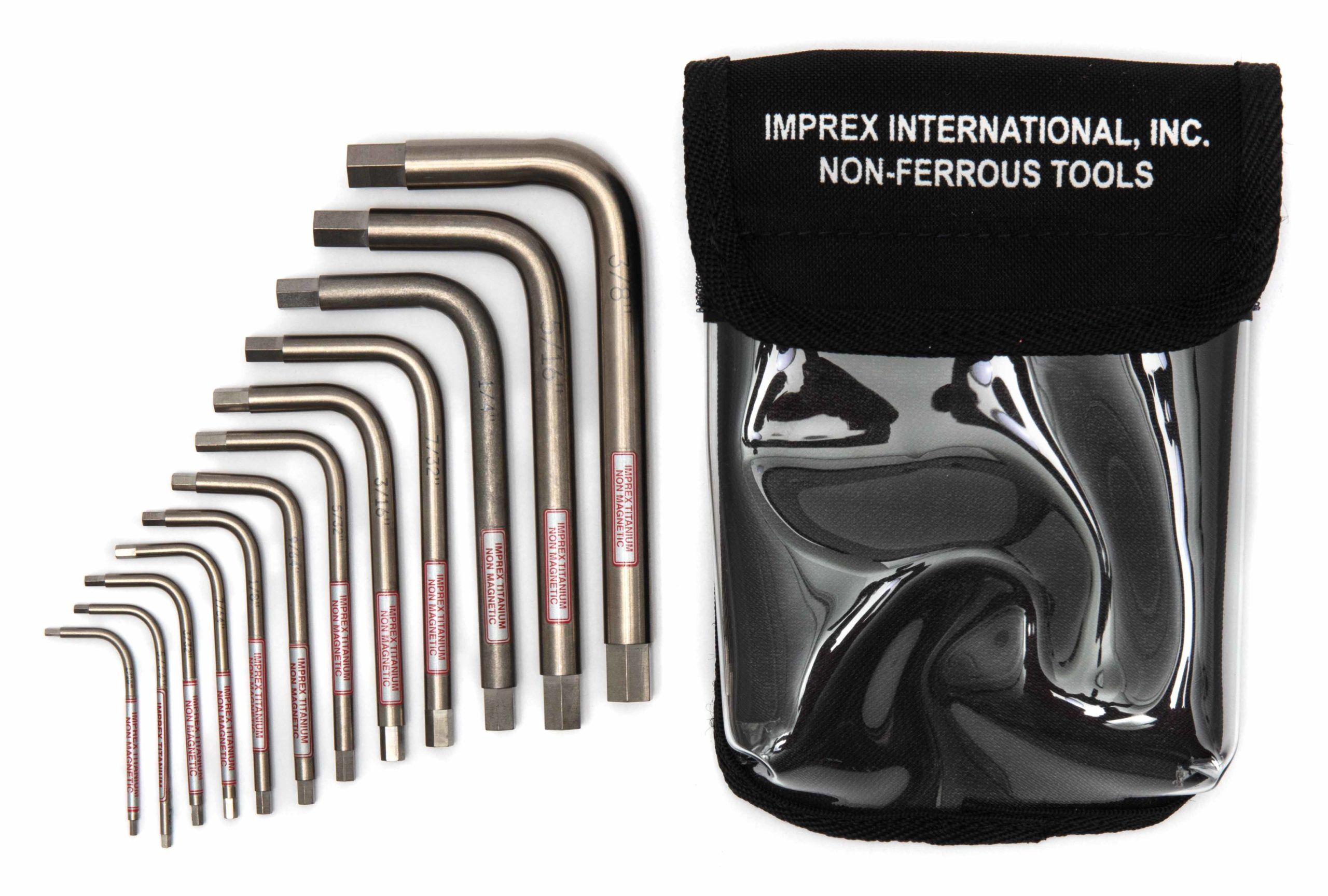 Ed Mappe detekterbare Titanium non-magnetic imperial (inch) hex (Allen) key kit small version -  Imprex International, Inc.