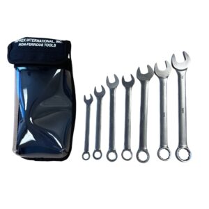 Titanium non-magnetic inch combination wrench kit. 3T MR conditional.